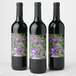 Étiquette Pour Bouteilles De Vin Fleurs printanières Jardin pourpre Petunia Photo f