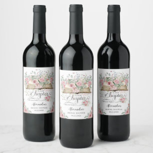Étiquette Pour Bouteilles De Vin Fleurs roses de mariage Nouveau Chapitre Baby Show