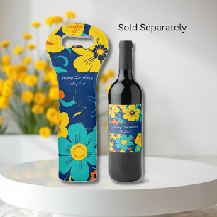 Étiquette Pour Bouteilles De Vin Fleurs Rush Colorées-Dopamine Style-Retro