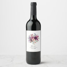 Fleurs sauvages aquarelle bordeaux mariage bohème