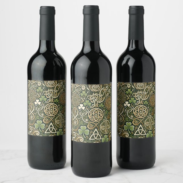 Étiquette Pour Bouteilles De Vin Floraison celtique (Bouteilles)