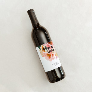 Étiquette Pour Bouteilles De Vin Floral coloré gras Proposition D'Honneur