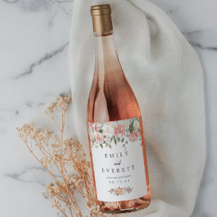Étiquette Pour Bouteilles De Vin Floral du milieu de l'été   Mariage personnalisé