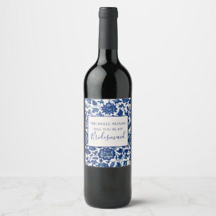 Étiquette Pour Bouteilles De Vin Floral Life Bridesmaid Vin Étiquette