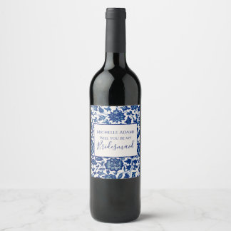 Étiquette Pour Bouteilles De Vin Floral Life Bridesmaid Vin Étiquette