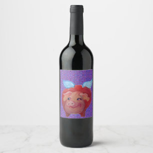 Étiquette Pour Bouteilles De Vin Flying fat pig