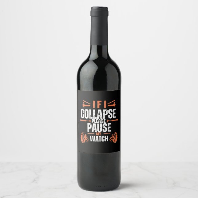 Étiquette Pour Bouteilles De Vin Fonctionnement amusant (Devant)