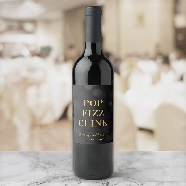Étiquette Pour Bouteilles De Vin Fond Bokeh Or Pop Fizz Tinter (Créateur téléchargé)
