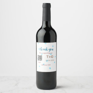Étiquette Pour Bouteilles De Vin Fonds Lune de miel Ajouter Q R code nom de couple 