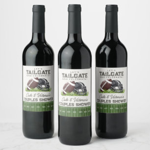 Étiquette Pour Bouteilles De Vin Football en queue de peloton & Célébrez les Touchd