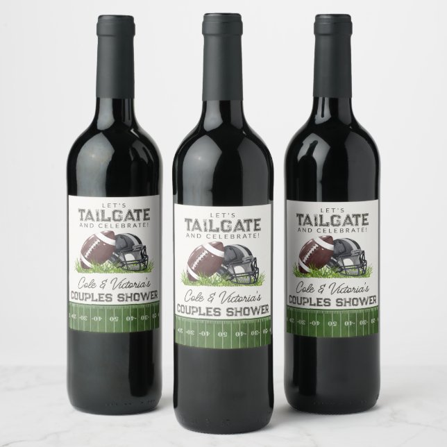 Étiquette Pour Bouteilles De Vin Football Tailgate & Celebrate Touchdown Couples (Bouteilles)