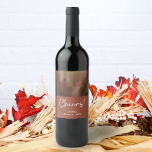 Étiquette Pour Bouteilles De Vin Forêt de terracotta à l'aquarelle d'automne pour u