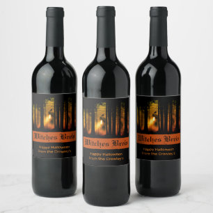 Étiquette Pour Bouteilles De Vin Forêt hantée Halloween