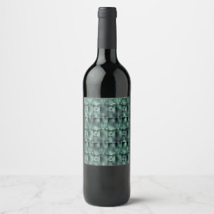 Étiquette Pour Bouteilles De Vin Formes rectangulaires en vert foncé et tacheté