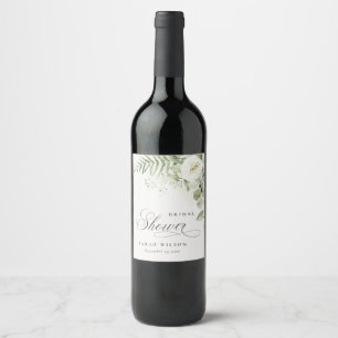 Étiquette Pour Bouteilles De Vin Fougère Eucalyptus Verdure Feuillage Enterrement d