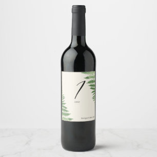 Étiquette Pour Bouteilles De Vin Fougère verte minimaliste