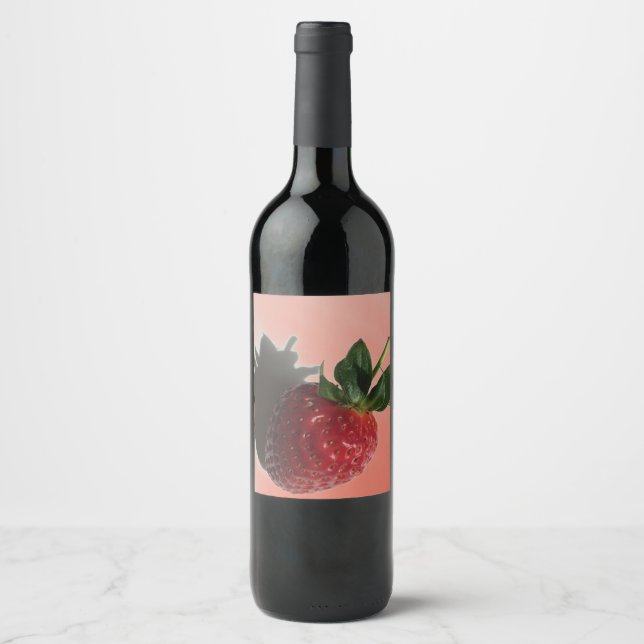 Étiquette Pour Bouteilles De Vin fraise douce (Devant)