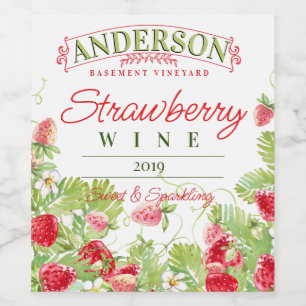 Étiquette Pour Bouteilles De Vin fraises de fraises vin fait maison personnalisée