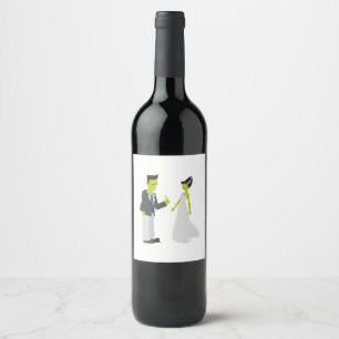 Étiquette Pour Bouteilles De Vin Frankenstein et la mariée