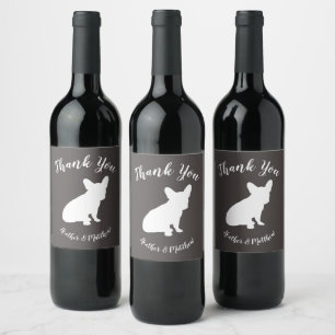 Étiquette Pour Bouteilles De Vin French Bulldog Theme Party - Baby shower neutre