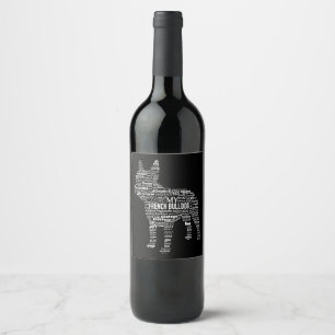 Étiquette Pour Bouteilles De Vin Frenchie Gift J'aime mon chien taureau français