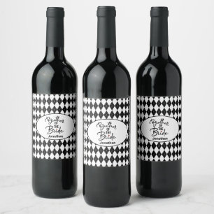 Étiquette Pour Bouteilles De Vin Frère de la mariée personnalisée