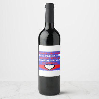Étiquette Pour Bouteilles De Vin Friends themed colors red blue white design  
