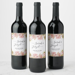 Étiquette Pour Bouteilles De Vin Frontière florale de Boho