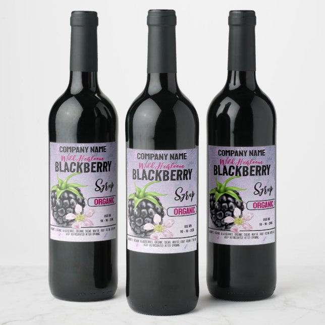 Étiquette Pour Bouteilles De Vin Fruit Blackberry (Bouteilles)