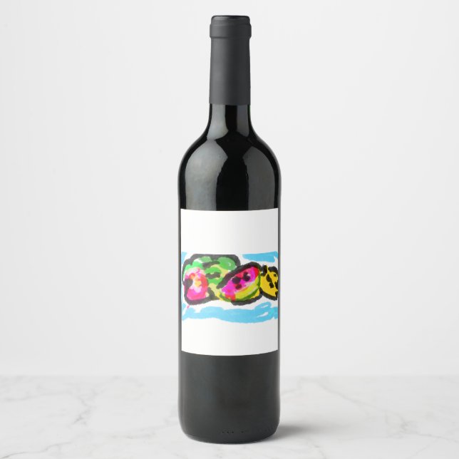 Étiquette Pour Bouteilles De Vin Fruits d'été joie (Devant)