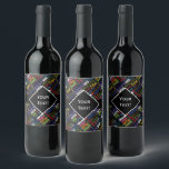 Étiquette Pour Bouteilles De Vin Fun 70th Birthday Party monogram<br><div class="desc">Typographie thème 70ème anniversaire décoration et cadeaux. Le texte comprend féroce et fab à 70. fabuleux à 70, fête extraordinaire 70e anniversaire, extra spécial 70e anniversaire, heureux 70e anniversaire, rocking 70e anniversaire, beau à 70, et extraordinaire 70e anniversaire. Texte coloré clair en noir, jaune, rose, violet, bleu, vert et rouge....</div>