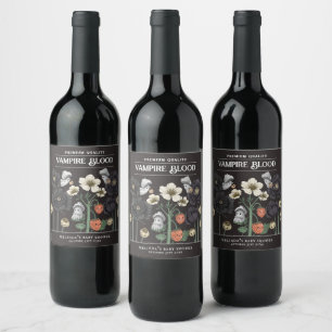 Étiquette Pour Bouteilles De Vin Funky Vampire Blood Halloween Baby shower