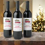 Étiquette Pour Bouteilles De Vin Funny 2022 Est Presque Sur La Verdure Nom Vacances<br><div class="desc">Une excellente idée cadeau pour vos amis et votre famille. Une voiture rouge portant un sapin de Noël sur le dessus du étiquette. "2022 est presque terminé" et Une fois de plus à WINE à ce sujet" et d'autres textes personnalisés dans la typographie classique.</div>