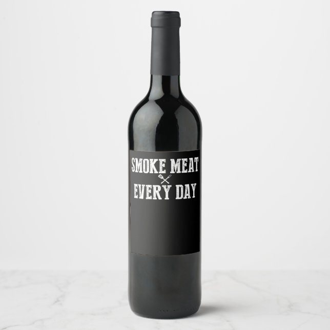 Étiquette Pour Bouteilles De Vin Funny Bbq Smoker Accessoire Pitmaster Papa Grillin (Devant)