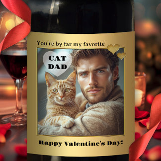 Étiquette Pour Bouteilles De Vin Funny Cat Dad Photo Wine Label