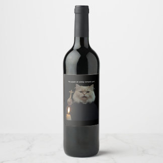 Étiquette Pour Bouteilles De Vin Funny Cat Exorcist Wine Label - Catnip Compels You