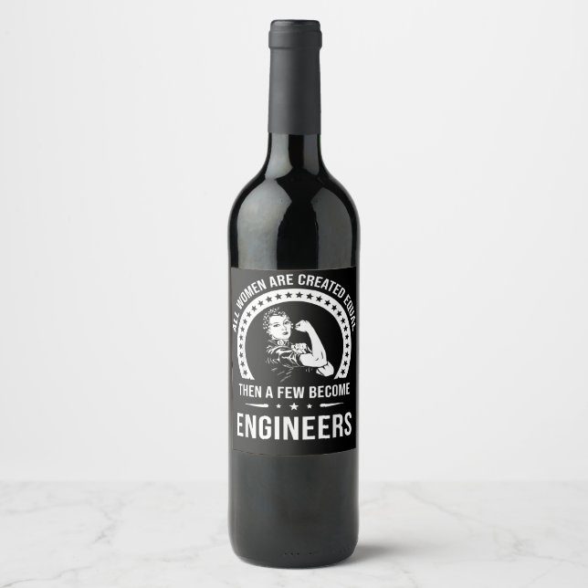 Étiquette Pour Bouteilles De Vin Funny Engineer For All Women (Devant)