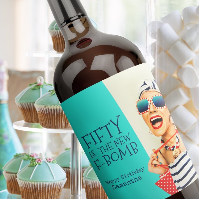 Étiquette Pour Bouteilles De Vin Funny Fifty est le 50ème anniversaire de la nouvel (Créateur téléchargé)