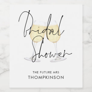 Étiquette Pour Bouteilles De Vin Futur Mme Nom Fête des mariées Vins Lunettes