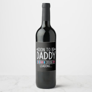 Étiquette Pour Bouteilles De Vin Futur Papa 2026 Annonce de Grossesse en Cours