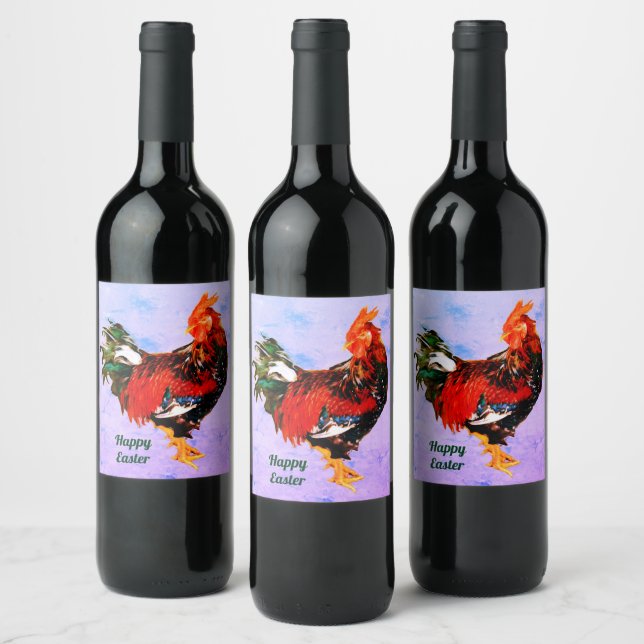 Étiquette Pour Bouteilles De Vin gallinacé mâle, coq Personnalisé (Bouteilles)