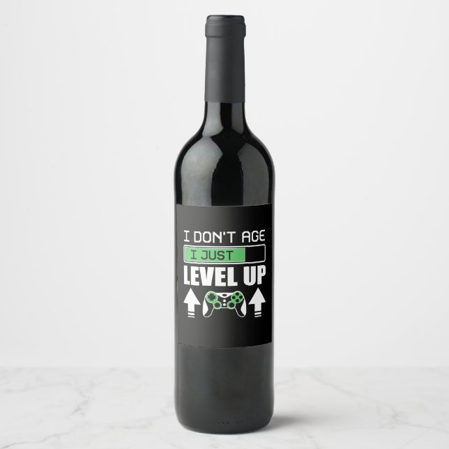 Étiquette Pour Bouteilles De Vin Gamer ne vieillit pas Je viens juste de monter (Devant)
