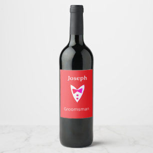 Étiquette Pour Bouteilles De Vin garçon d'honneur ajoutez nom année chemise cravate