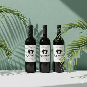 Étiquette Pour Bouteilles De Vin Garçon d'honneur Merci pour tout Élégant Personnal