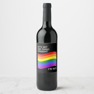 Étiquette Pour Bouteilles De Vin Gay pride Arc-en-ciel Je ne suis pas juste Citatio