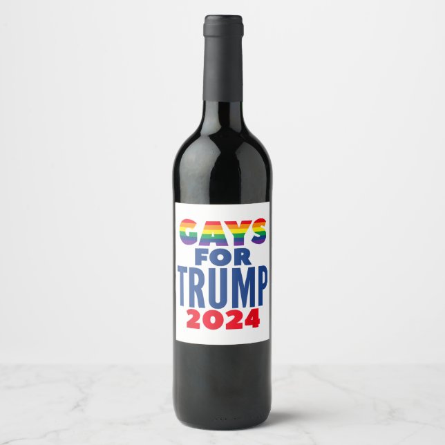 Étiquette Pour Bouteilles De Vin Gays Pour L'Élection De Trump En 2024 (Devant)