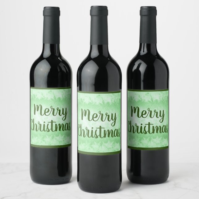 Étiquette Pour Bouteilles De Vin Gel vert Joyeux Noël (Bouteilles)