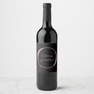 Étiquette Pour Bouteilles De Vin Gemmes à étincelles roses Cercle personnalisé