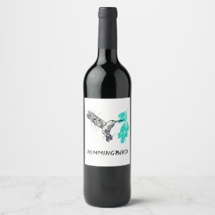 Étiquette Pour Bouteilles De Vin Géométrique des colibris