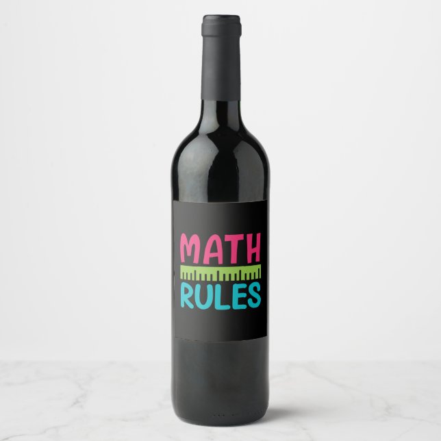 Étiquette Pour Bouteilles De Vin Gifts Teacher | Math Rules (Devant)